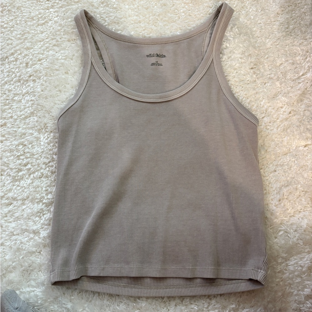 Wild Fable Tan Ribbed Tank Top